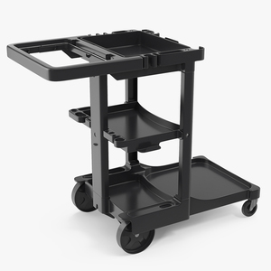 3D Multi Shelf Cleaning Trolley model