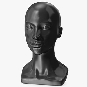 3D Black Woman Mannequin Head