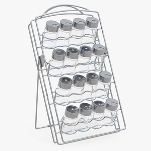 3D Spice Rack with Empty Jars