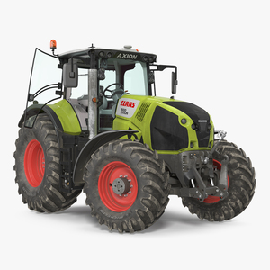 3D model CLAAS AXION Tractor Detailed Interior Dirty Rigged