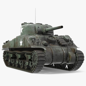 Combat M4 Sherman Tank 3D