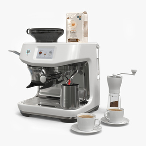 3D model Espresso Brewing Set with Coffee Machine