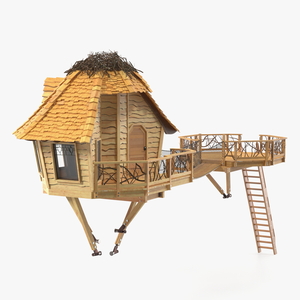 3D Wooden Tree House Large model