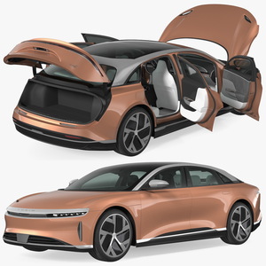 Lucid Air 2021 Electric Luxury Sedan Rigged for Maya 3D