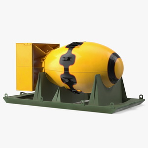 Atomic Bomb Fat Man Yellow with Shipping Pallet 3D