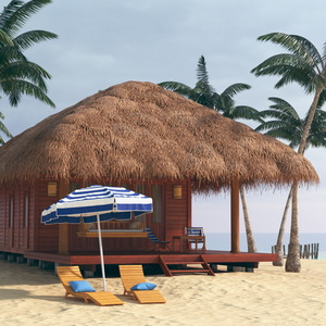 3D model Beach Hut Scene