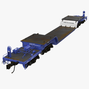 3D Heavy Duty Depressed Centre Flat Car Blue