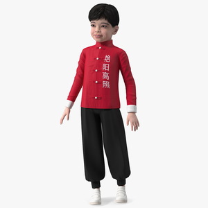 3D Chinese Boy in National Clothes