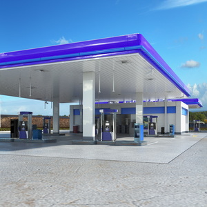 3D Gasoline Station Blue