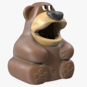 3D Used Bear-Shaped Trash Can