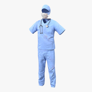 Surgeon Dress 14 with Blood 3D