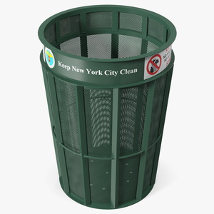 3D model New York City Public Trash Can