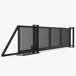 3D Heavy Duty Industrial Gates Black model