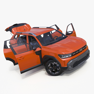 3D Dacia Duster 2024 Crossover Orange Rigged