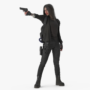 3D Woman Special Agent Aiming