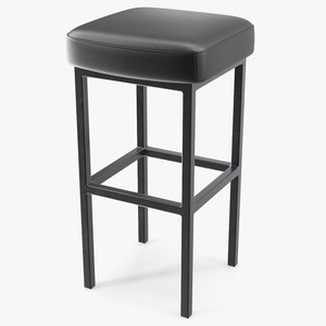 Leather Bar Stool 3D