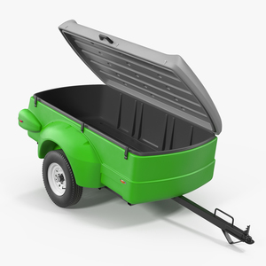 3D Enclosed Small Cargo Trailer Open model