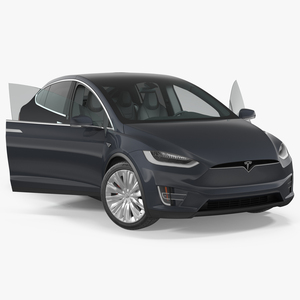 Tesla Model X 60D 2017 Rigged 3D model