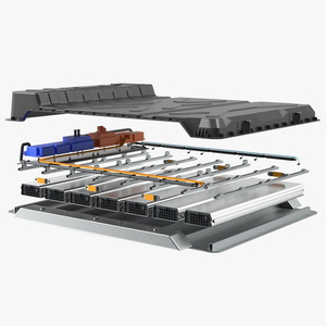 3D Disassembled Electric Car Battery model