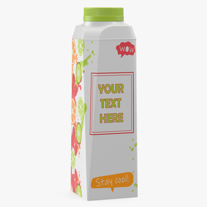 Multilayered Carton Bottle Mockup Green 3D model