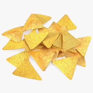 3D Group of Corn Chips Nachos