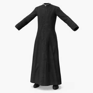 3D Black Priests Robe model