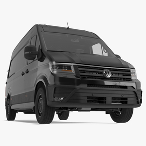 Volkswagen Crafter Van 2024 Black Color 3D model