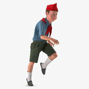 3D model Boy Running Pose Fur