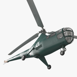 Navy Helicopter Sikorsky H-5 Green 3D model