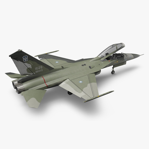 3D AIDC F-CK-1 Unarmed Fighter Jet Green Rigged for Maya model