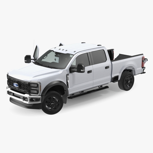 3D model White Pickup Ford Super Duty F550 Rigged