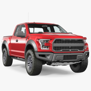 SUV Pickup Red 3D model