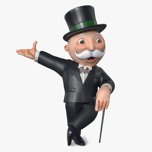 Mr Monopoly Character Welcome Pose 3D model