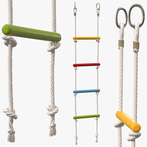 3D Colored Wooden Rope Ladder