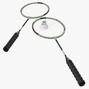 Badminton Racket and Shuttlecock 2 3D model