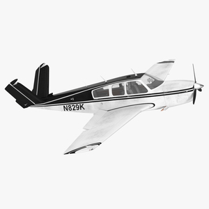 Private Aircraft Beechcraft Bonanza S35 V Tail Rigged for Maya 3D