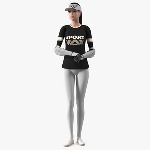 3D Young Woman with Bionic Arms model