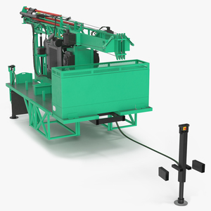 3D Mobile International Drilling Rig of Mechanical Type Green model