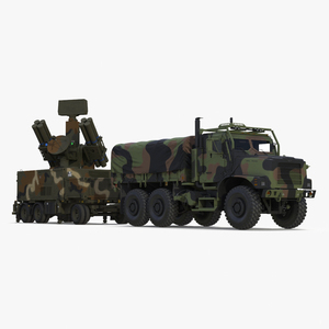 3D Truck with Trailer Air Defense Missile Complex