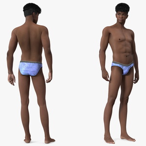 3D model Dark Skin Young Man Stand Pose