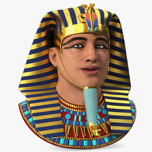 3D model Head of Egyptian Pharaoh Rigged for Cinema 4D