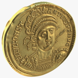 Solidus Roman Imperial Gold Coin 3D