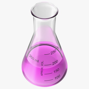 Potassium Permanganate in Narrow Mouth Erlenmeyer Flask 250 ml 3D