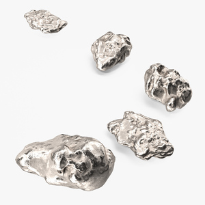 3D model Metallic Silver Small Minerals