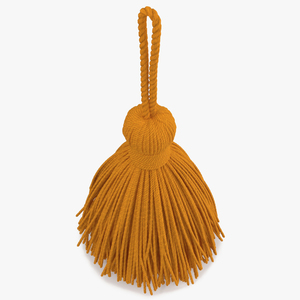 3D Yellow Yarn Tassel model