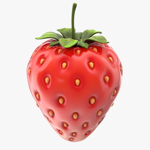 3D Cartoon Strawberry model