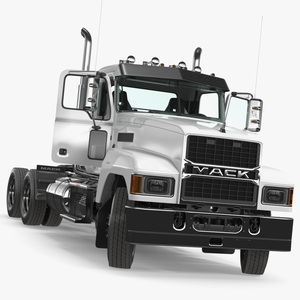 3D Mack Cargo Truck White Rigged for Cinema 4D model