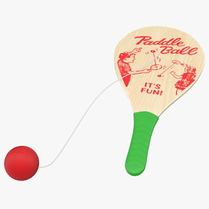 3D Wooden Paddle Ball model