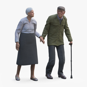 Older People Walking Together 3D model