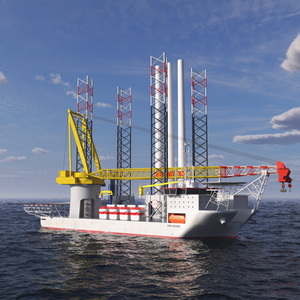 3D Voltaire Installation Vessel with Wind Turbine Equipment